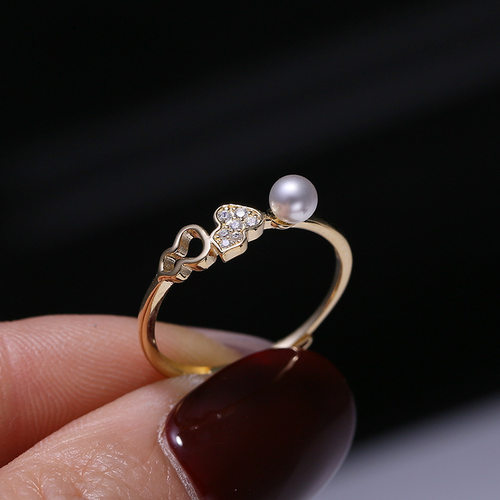 DIY配件S925纯银葫芦珍珠戒指空