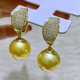 diy配件 S925纯银精美大气珍珠耳环耳扣空托 半成品耳坠银托材料