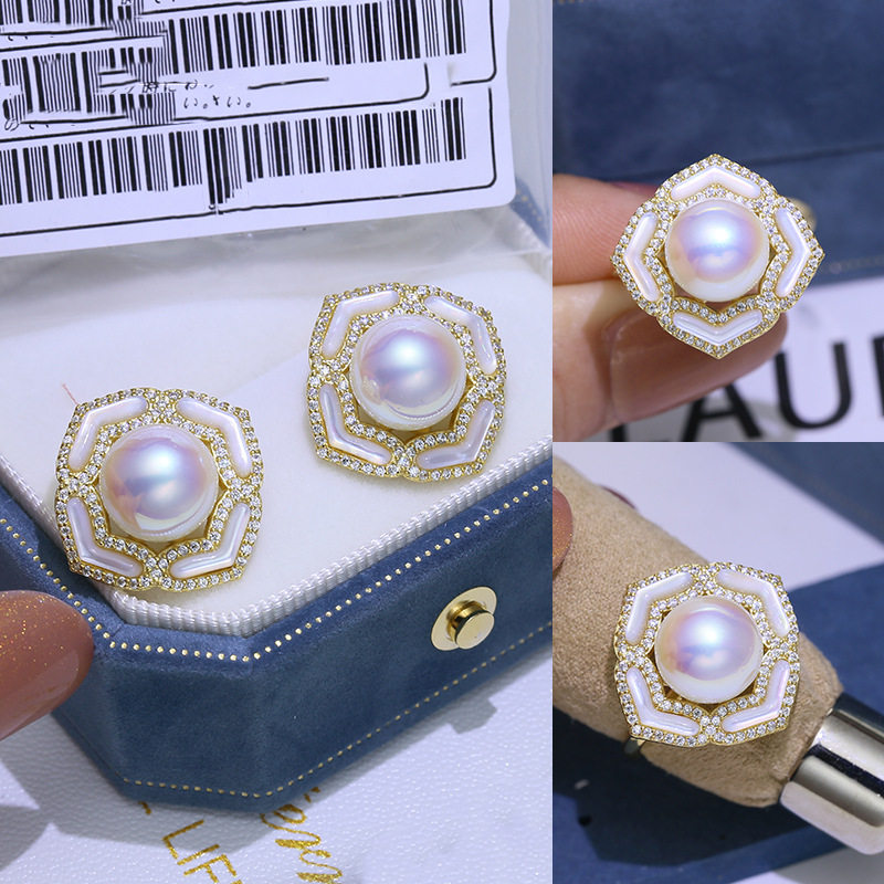 diy配件纯银华丽珍珠套装空托