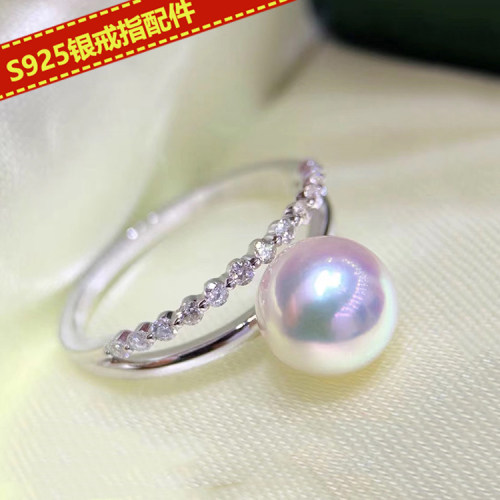 diy指环配件s925纯银戒指空托