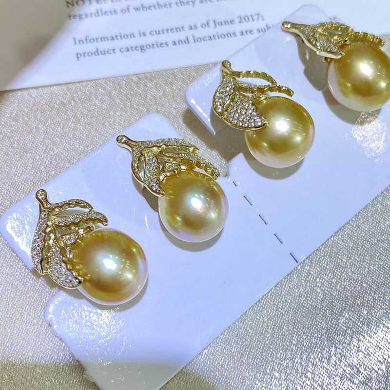 diy配件 S925纯银洋气精美珍珠耳钉耳环空托银饰 遮瑕款耳坠银托 - 封面