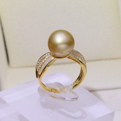 DIY配件 S925纯银珍珠戒指空托轻奢优雅指环戒托 指圈开口 手工托