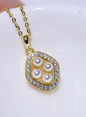 DIY配件S925纯银珍珠吊坠空托