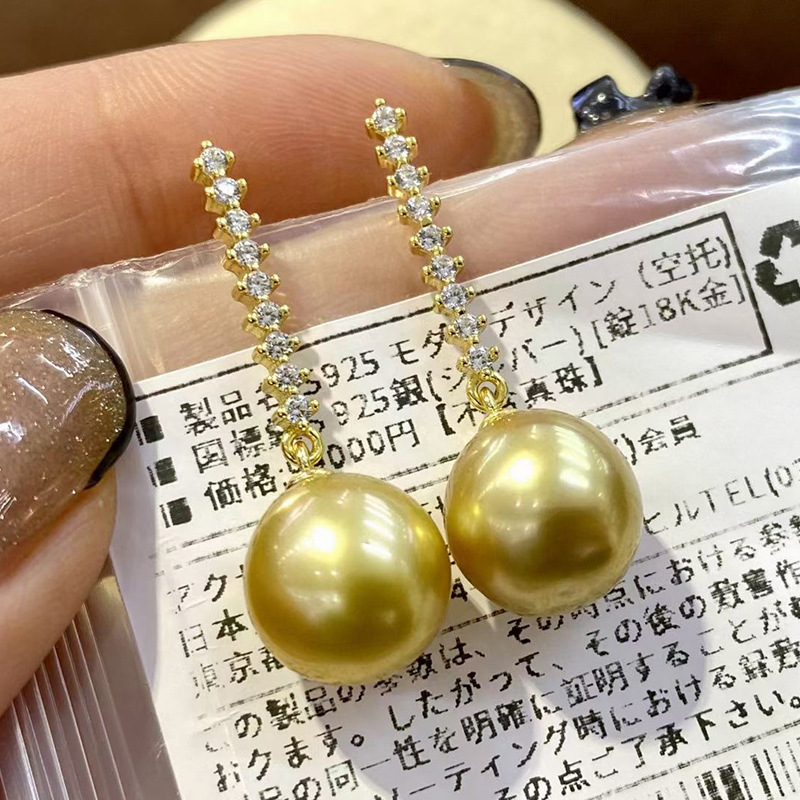 diy珍珠配件s925纯银女空托大方