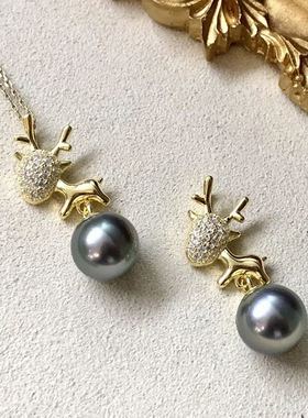 可爱小鹿吊坠手工银托diy配件