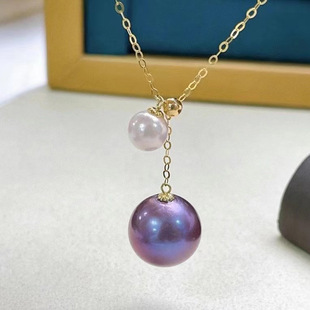 diy配件 S925纯银双珠调节项链空托 O字链珍珠项链锁骨链银托手工