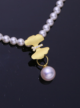 DIY配件S925纯银珍珠吊坠扣空托