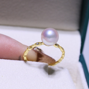 diy配件 S925纯银珍珠戒指空托 精致小巧指环戒托 开口半成品6-8