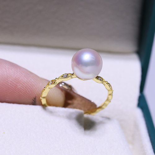 diy配件 S925纯银珍珠戒指空托 精致小巧指环戒托 开口半成品6-8