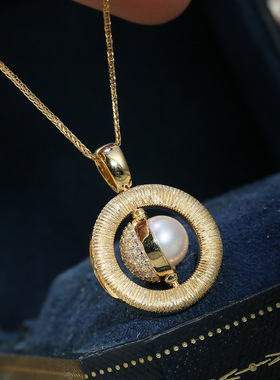 DIY配件S925纯银珍珠吊坠空托