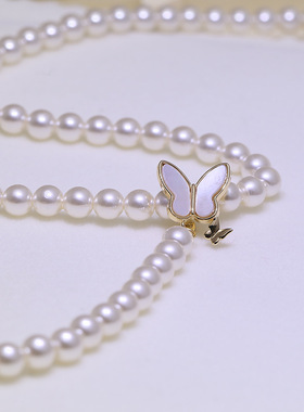 diy珍珠配件蝴蝶项链夹扣