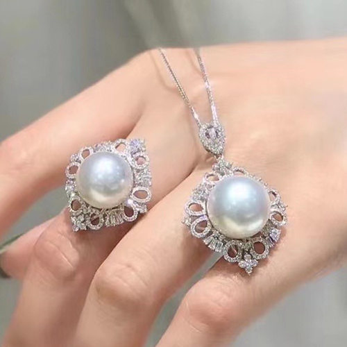 diy配件纯银珍珠手饰套装空托