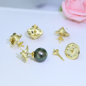 DIY饰品配件 时尚 插针刺马针蝴蝶帽玉石玛瑙翡翠珍珠胸针女空托