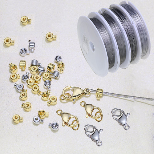 diy配件珍珠项链收尾夹扣钢丝线