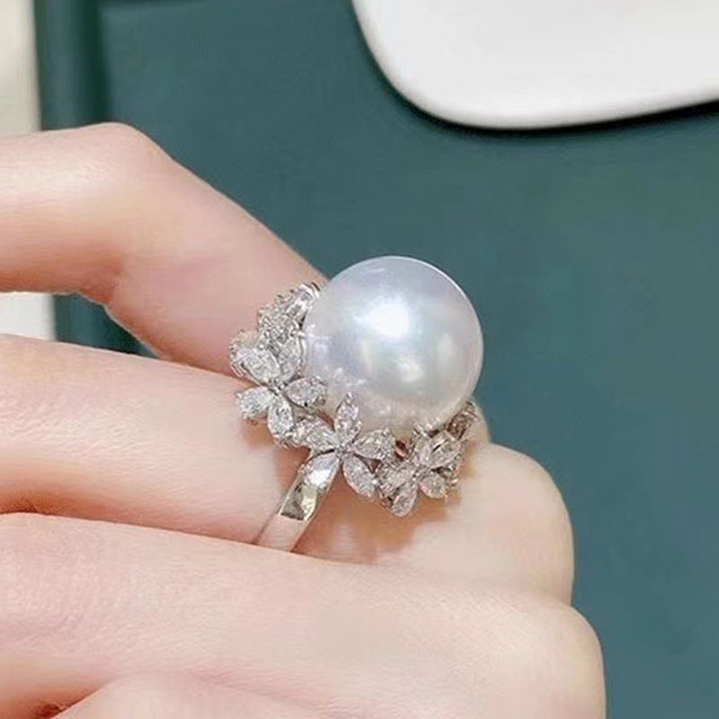 欣韵diy珍珠配件遮瑕戒指空托