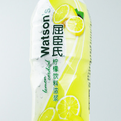 甜品原料屈臣氏黄柠檬汁(浓浆)饮料浓缩汁750ml 鸡尾酒调酒辅料