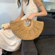 波西米亚风草编包包女2026新款 纯色休闲手提菜篮包时尚 手拿编织包