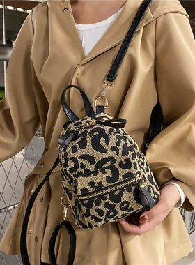 生日礼物小众豹纹双肩包女2025新款大容量上课通勤背包