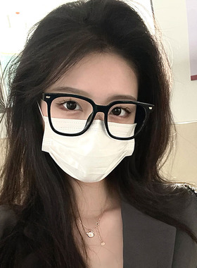 黑框防蓝光眼镜女网红素颜神器灰色大脸显瘦透明眼镜框男变色近视