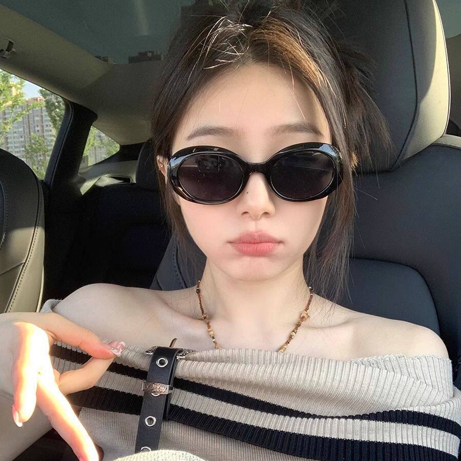 椭圆形韩国GM墨镜女潮高级感ins时尚大框太阳镜防紫外线遮阳UV400