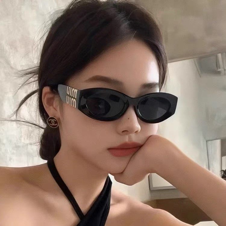 欧美时尚缪家墨镜女2024新款高级感凹造型mi太阳镜配度数防紫外线
