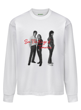 DE 模糊人像T恤男春季260G重磅纯棉打底衫休闲宽松长袖