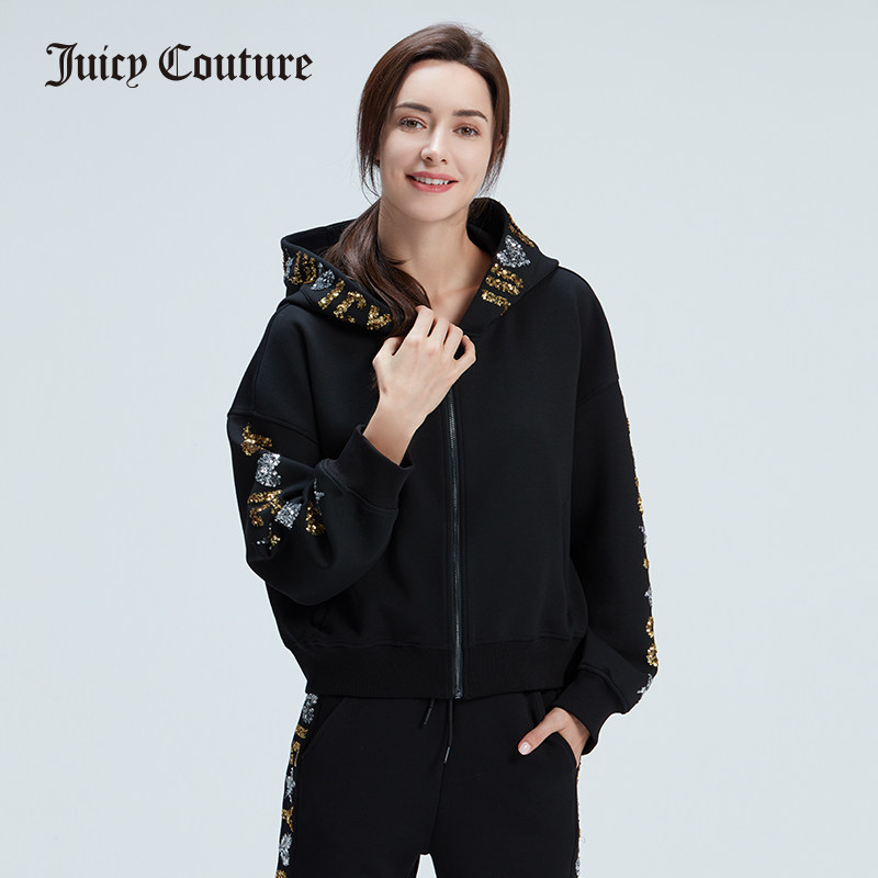 Juicy Couture橘滋2020春季新品卫衣薄款显瘦连帽通勤外套女装