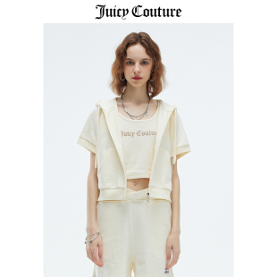 运动休闲短袖 Juicy Couture橘滋外套女夏季 新品 针织连帽夹克卫衣