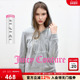 云棉天鹅绒 Juicy Couture橘滋 外套女灰色连帽烫钻丝绒上衣