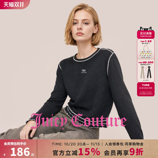 Juicy Couture橘滋修身长袖圆领T恤女秋季新款简约风潮流女装服装