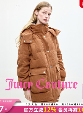【90白鸭绒】Juicy Couture橘滋羽绒服女25年冬季复古灯芯绒外套