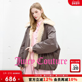 Juicy 90白鸭绒 Couture橘滋羽绒服女毛领派克服外套