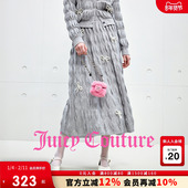 Juicy Couture橘滋半身裙女灰色蝴蝶结A字长裙子