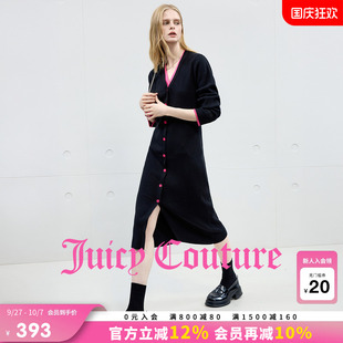 撞色拼接长袖 新款 针织裙子 Couture橘滋连衣裙女2025年秋季 Juicy