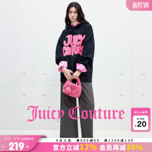 Couture橘滋卫衣女黑色印花上衣 Juicy 100%棉