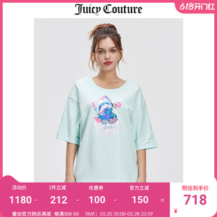 美式 休闲宽松短袖 Couture橘滋T恤女夏季 印花中长款 上衣 新款 Juicy