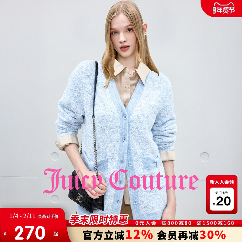 【含绵羊毛】Juicy Couture橘滋外套女25年秋冬新款针织毛衣开衫,女装/女士精品,短外套,淘宝优惠券,粉丝福利购,淘宝优惠卷