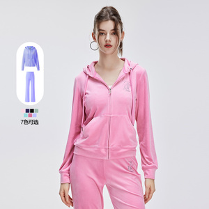 Juicy Couture橘滋外套女秋冬休闲裤天鹅绒套装