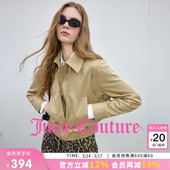Juicy 夹克上衣 Couture橘滋外套女卡其色假两件短款
