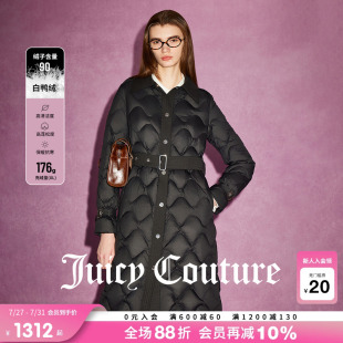 Juicy 黑色保暖羽绒外套女 Couture橘滋2025年羽绒服90白鸭绒长款