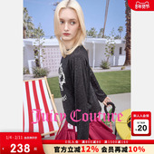 Juicy 打底内搭上衣 黑色印花长袖 Couture橘滋T恤女2026年春季 新款