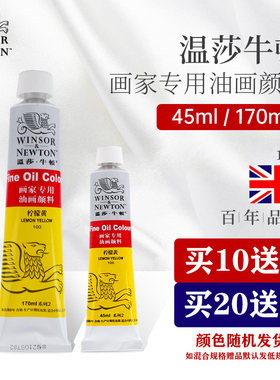 温莎牛顿油画颜料套装画家专用初学者儿童无味美术绘画单支管状油彩颜料白色金色黑色钛白颜色170ml/45ml55色