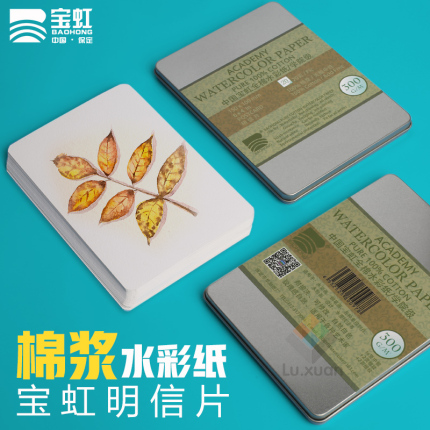 宝虹学院级铁盒张棉分装水彩纸