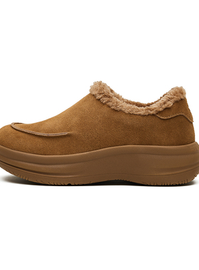 Reemustered Cotton Slipper休闲系列 厚底增高包头加绒棉鞋 棕色