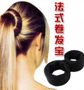韩版花苞头盘发器魔力黑色啪啪圈