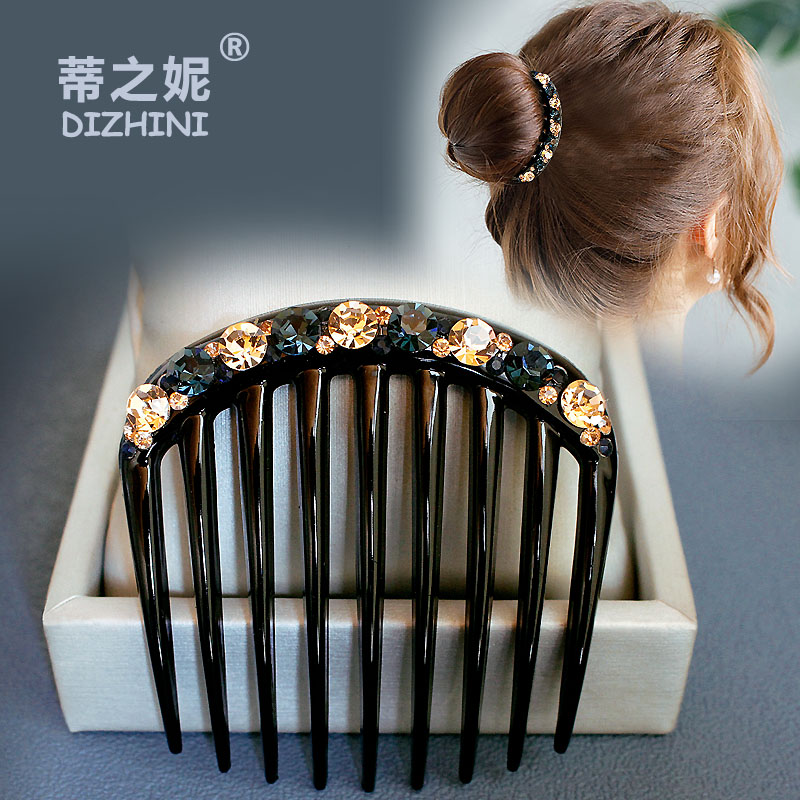 进口水钻发梳树脂韩国短盘发发夹
