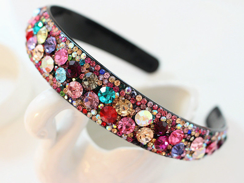 包邮韩版奢华高档镶钻发饰高档捷克水钻发箍带齿宽边压发卡头箍夹