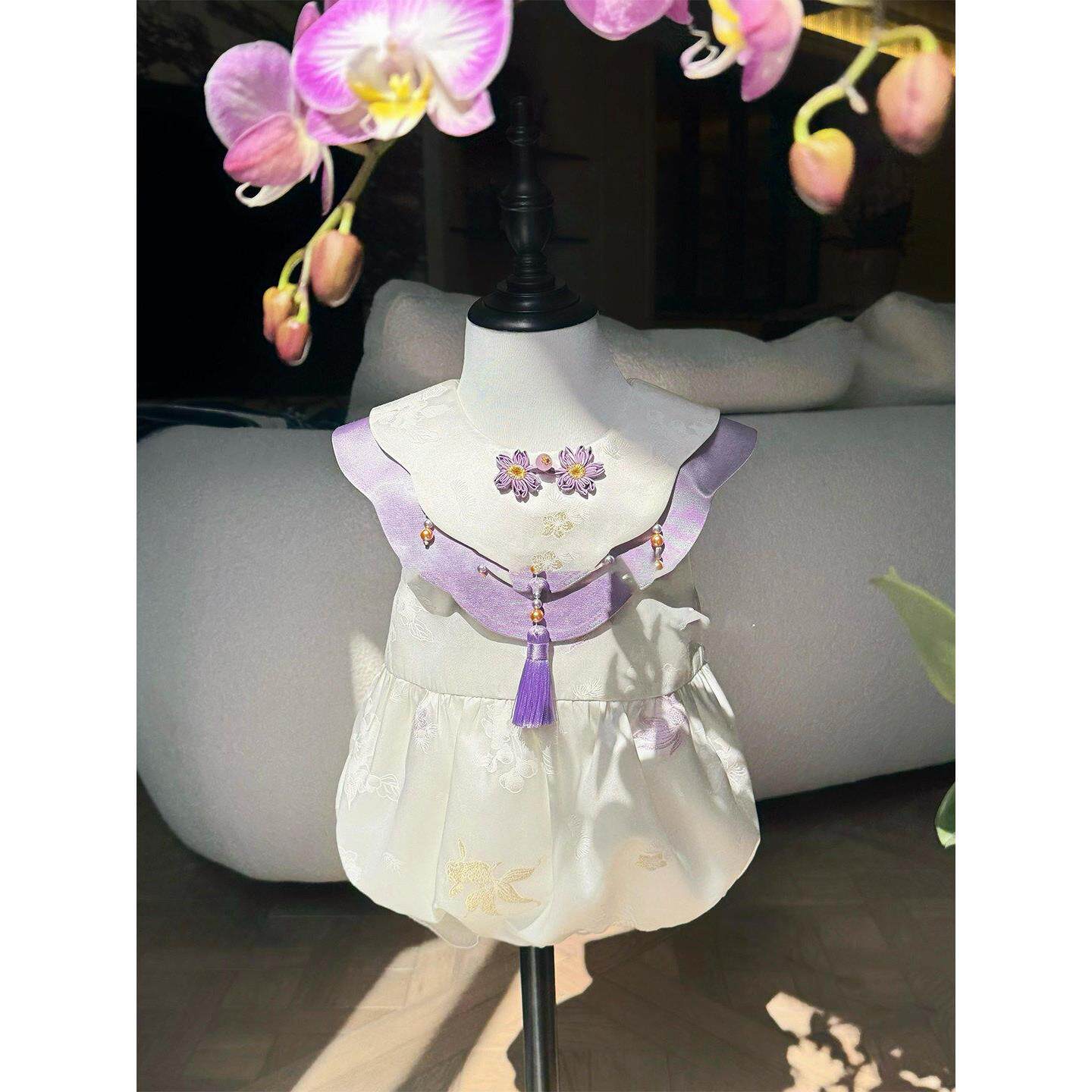 女童高端周岁生日礼服连衣裙绝美公主裙子儿童新中式满月婴儿衣服