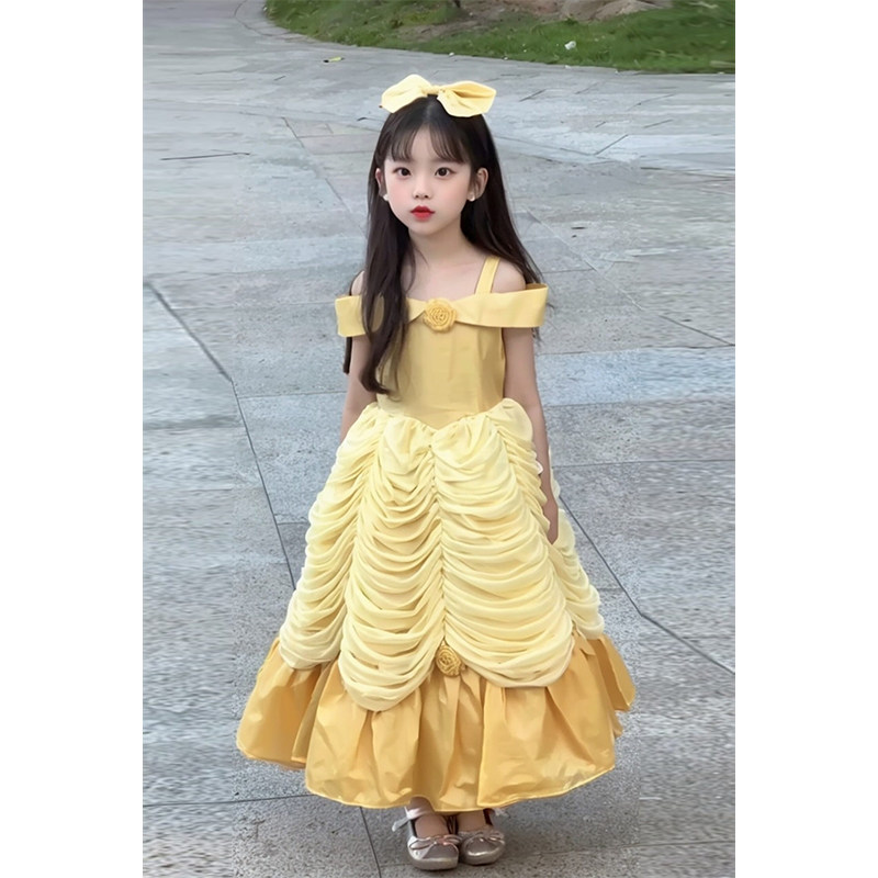 女童迪士尼贝儿公主裙绝美生日宴十岁礼服纱裙子儿童洛丽塔蓬蓬裙