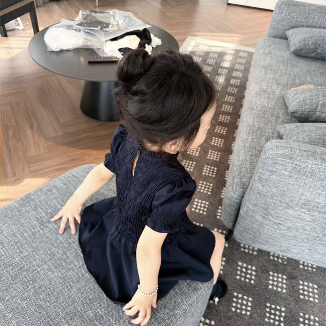 女童生日礼服裙子儿童镂空打揽收腰连衣裙小女孩绝美蓬蓬袖公主裙
